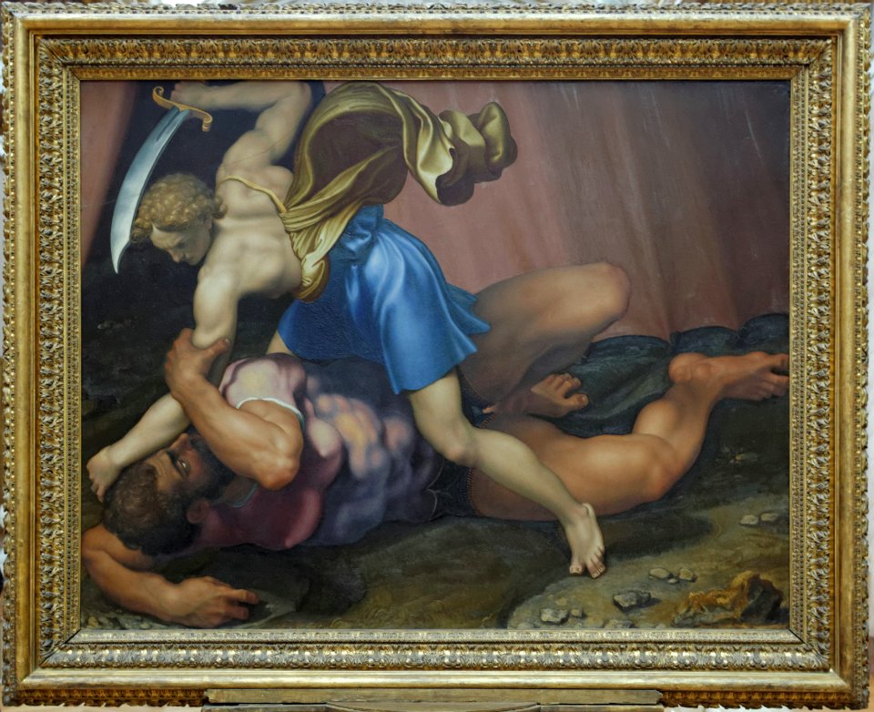 David and Goliath by Daniele da Volterra (Louvre INV 566) verso 01
