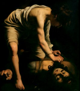 David and Goliath by Caravaggio. Free illustration for personal and commercial use.