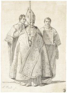 David - Study of a Bishop and two Clerics for The Coronation of Napoleon, lot.99