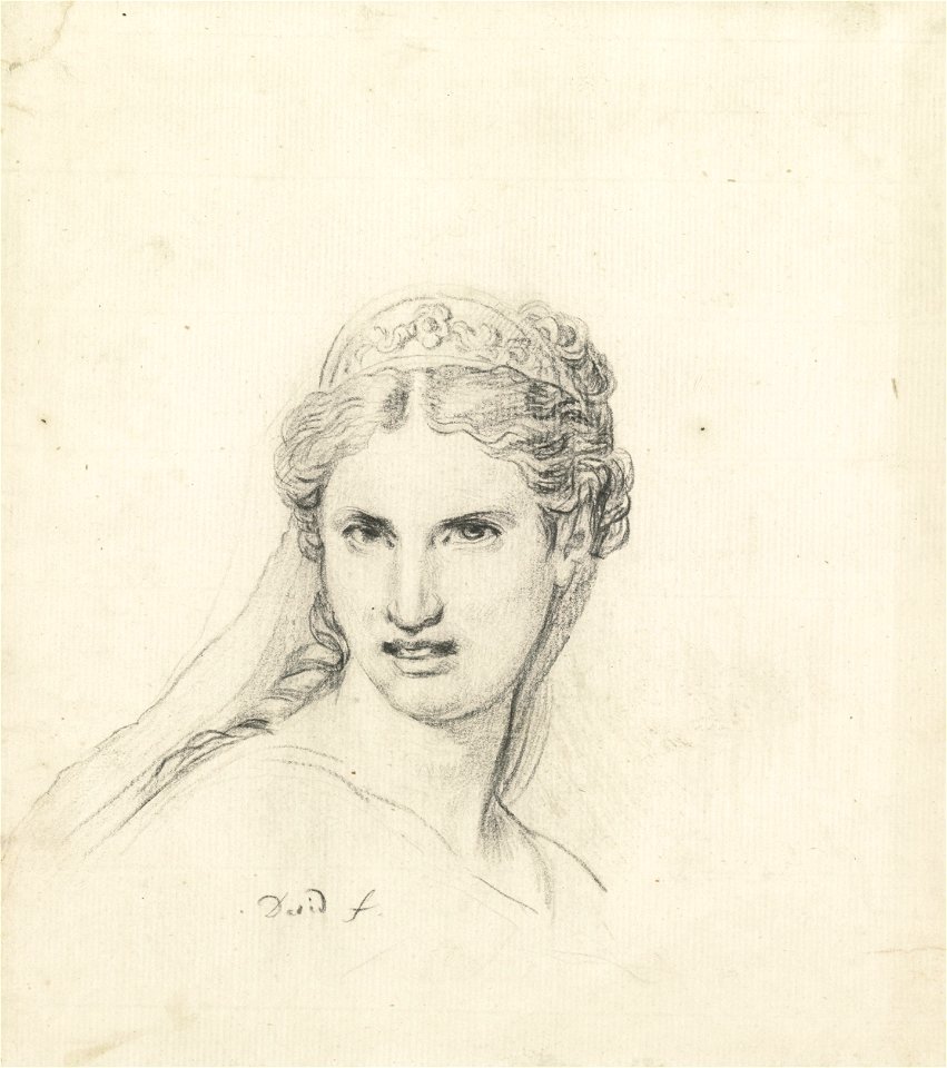 David - study of a woman, head and shoulders, wearing an antique diadem, lot.84