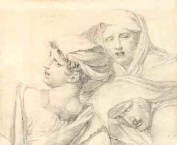 David - Three women in classical dress, bust length, with anguished expressions, 5970542