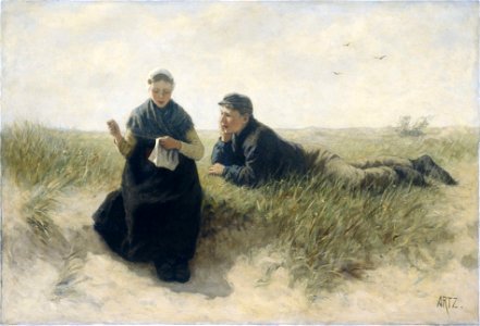 David Adolph Constant Artz - Jongen en meisje in het duin