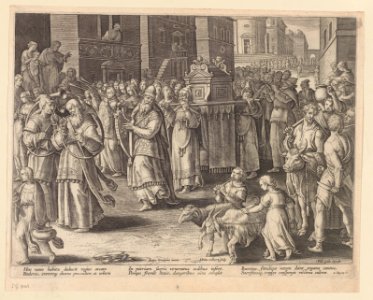 David and his People Playing Before the Lord as the Ark is Brought to Jerusalem ca.1589 print by Stradanus, S.IV 2403, Prints Department, Royal Library of Belgium