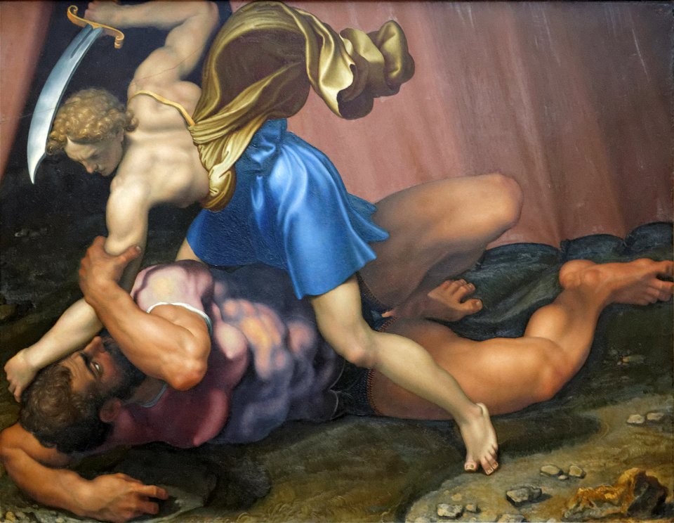 David and Goliath by Daniele da Volterra (Louvre INV 566) verso 02