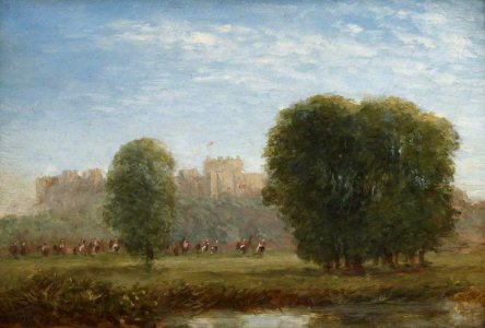 David Cox the elder (1783-1859) (attributed to) - View of Windsor, Life Guards Approaching the River - 515599 - National Trust