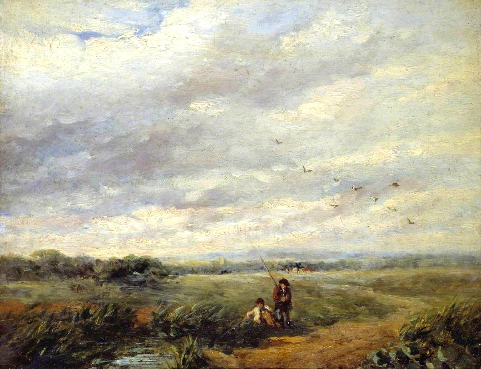 David Cox the elder (1783-1859) - River Scene with Boys Fishing - N02668 - Tate