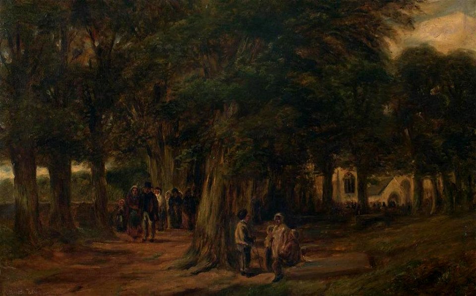 David Cox the Younger - Coming From Church - 1956-12-1 - Auckland Art Gallery