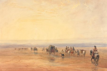 David Cox - Crossing Lancaster Sands - Google Art Project. Free illustration for personal and commercial use.