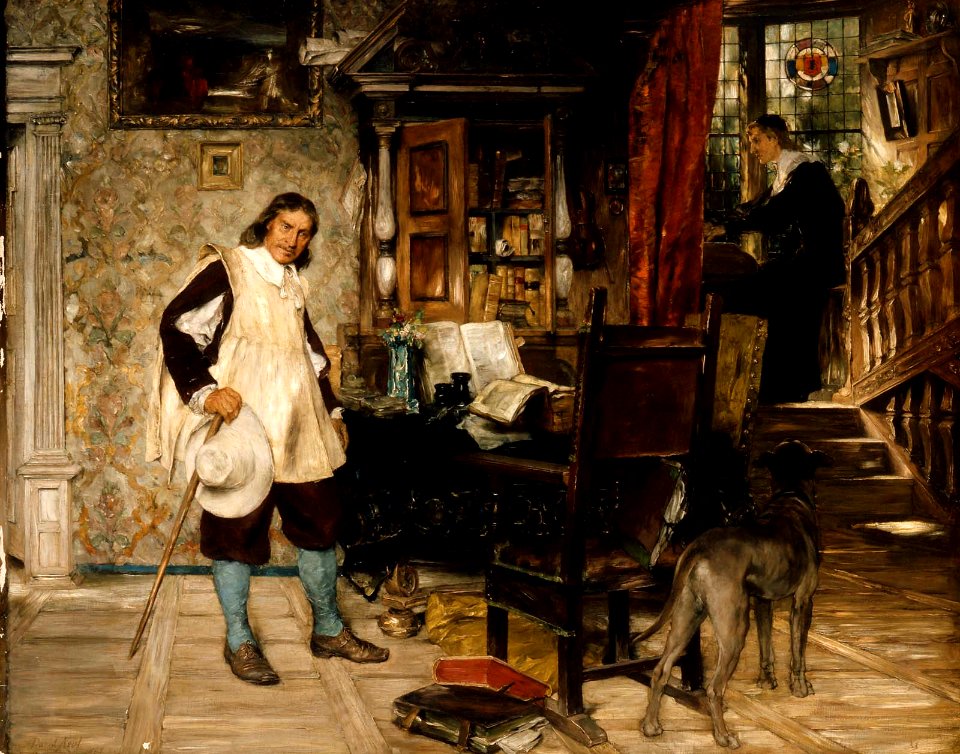 David Dalhoff Neal - Oliver Cromwell of Ely Visits Mr. John Milton - 1978.615 - Museum of Fine Arts