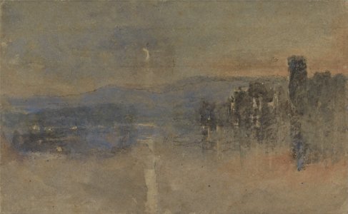 David Cox - Moonlight Landscape - Google Art Project. Free illustration for personal and commercial use.