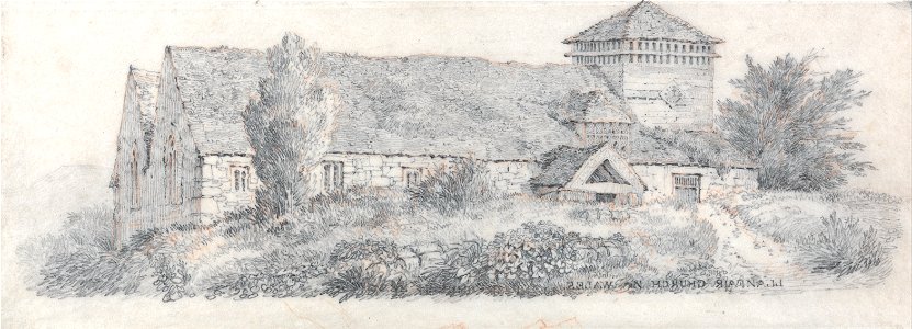 David Cox - Llanfair Church, North Wales for A Treatise on Landscape Painting and Effect in Water Colours - Google Art Project