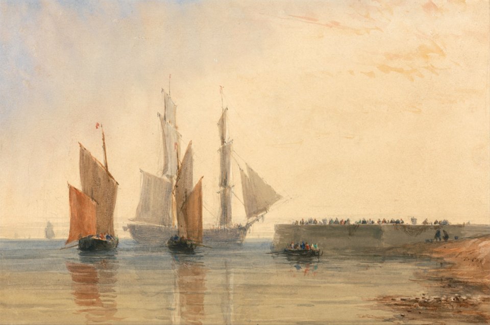 David Cox - Entrance to Calais Harbour - Google Art Project