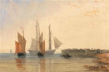 David Cox - Entrance to Calais Harbour - Google Art Project