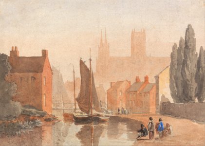 David Cox - Lincoln Cathedral from Brayford Pool - Google Art Project