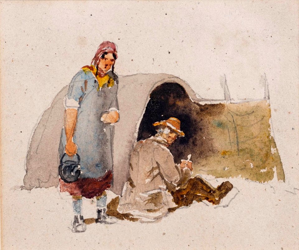 David Cox the elder - Cox-98259 - Travellers outside their tent