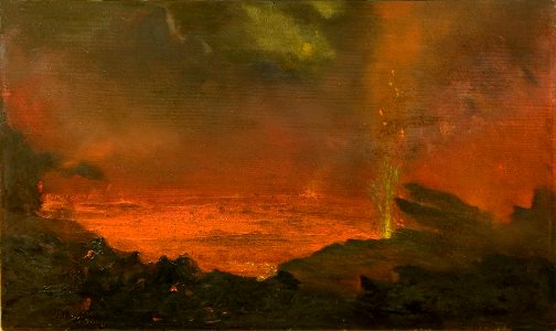 David Howard Hitchcock's oil painting 'Halemaumau, Lake of Fire', 1888