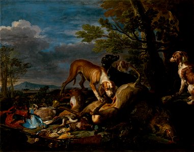 David de Coninck - Poľovnícke zátišie so psami - O 222 - Slovak National Gallery
