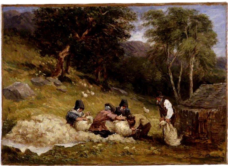 David Cox the elder (1783-1859) - Sheep Shearing - 1885P2508 - Birmingham Museums Trust