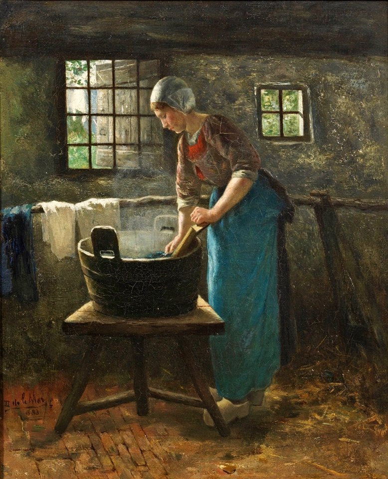 David de la Mar Bauernmädchen beim Waschen 1883
