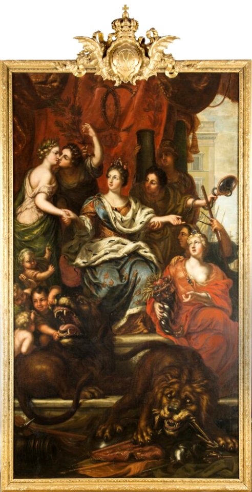 David Klöcker Ehrenstrahl - Allegori över konung Karl XI-s fredliga regeringr - NMDrh 130 - Nationalmuseum