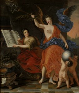 David Klöcker Ehrenstrahl - Historiens och ryktets gudinnor uppteckna svenska konungars bedrifter - NMDrh 181 - Nationalmuseum