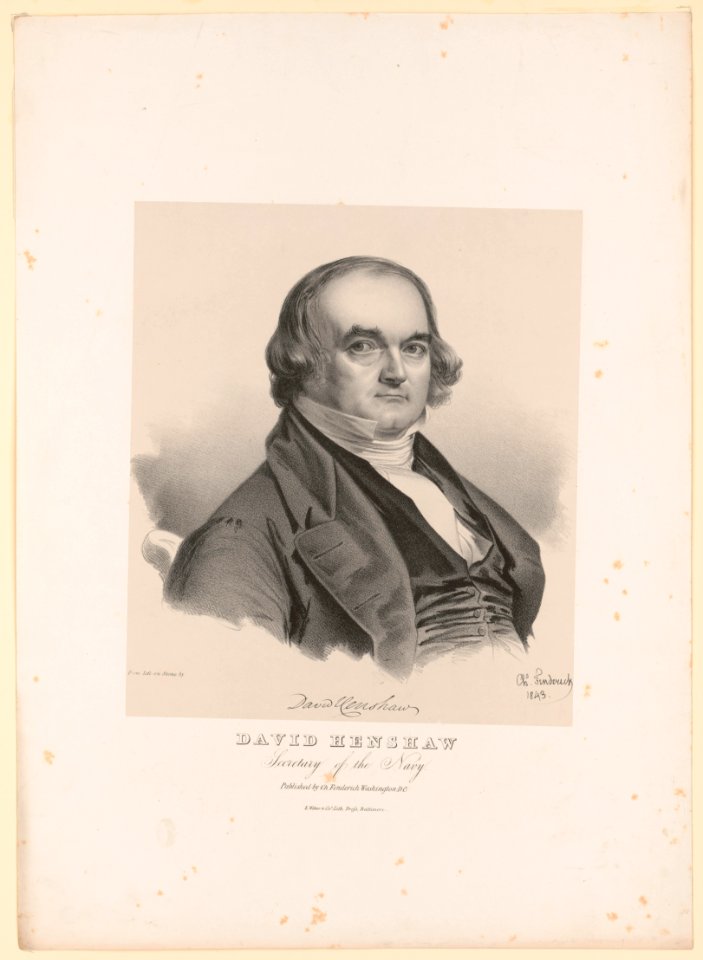 David Henshaw, Secretary of the Navy - from life on stone by Chs. Fenderich 1843. LCCN2017657758