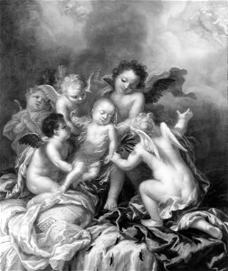 David Klöcker Ehrenstrahl - Karl Gustav, 1686-1687, prins av Sverige allegori över hans död - NMGrh 562 - Nationalmuseum