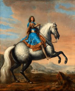 David Klöcker Ehrenstrahl - King Charles XI of Sweden riding a horse. Free illustration for personal and commercial use.