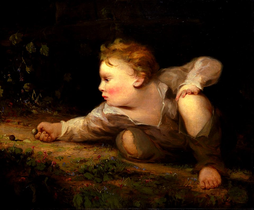 David Gilmour Blythe - Boy Playing Marbles - 1978.123 - Smithsonian American Art Museum