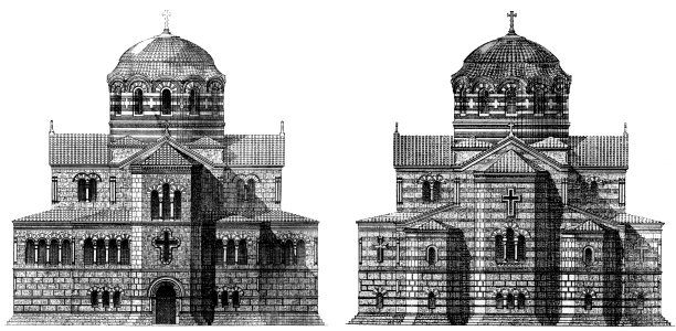 David Grimm, Chersonesos cathedral E,W 1859