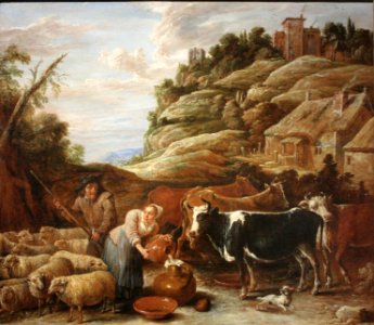 David II Teniers - La Traite du troupeau