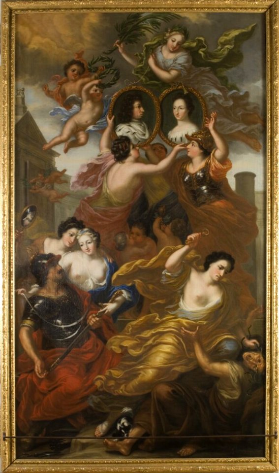 David Klöcker Ehrenstrahl - Allegori över konung Karl XI-s och drottning Ulrika Eleonoras förening - NMDrh 128 - Nationalmuseum