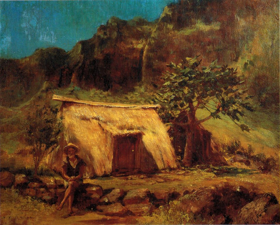 David Howard Hitchcock - 'A Hawaiian and his Home', oil on canvas, c. 1895