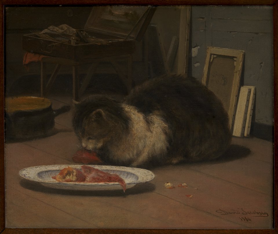 David Jacobsen - Katten i atelieret - KMS3402 - Statens Museum for Kunst