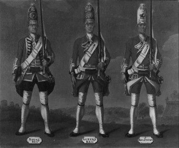 David Morier (1705^-70) - Grenadiers, 1st Royal, 2nd Queen's and 3rd Regiments of Foot, 1751 - RCIN 405578 - Royal Collection