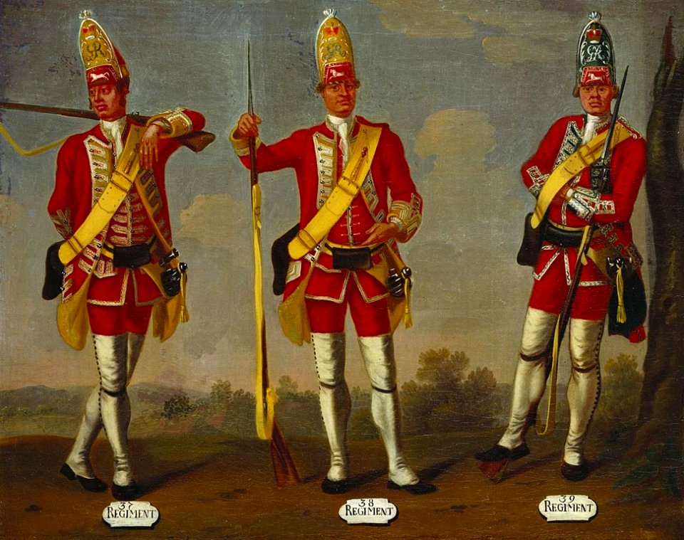 David Morier (1705^-70) - Grenadiers, 37th, 38h and 39th Regiments of Foot, 1751 - RCIN 405588 - Royal Collection