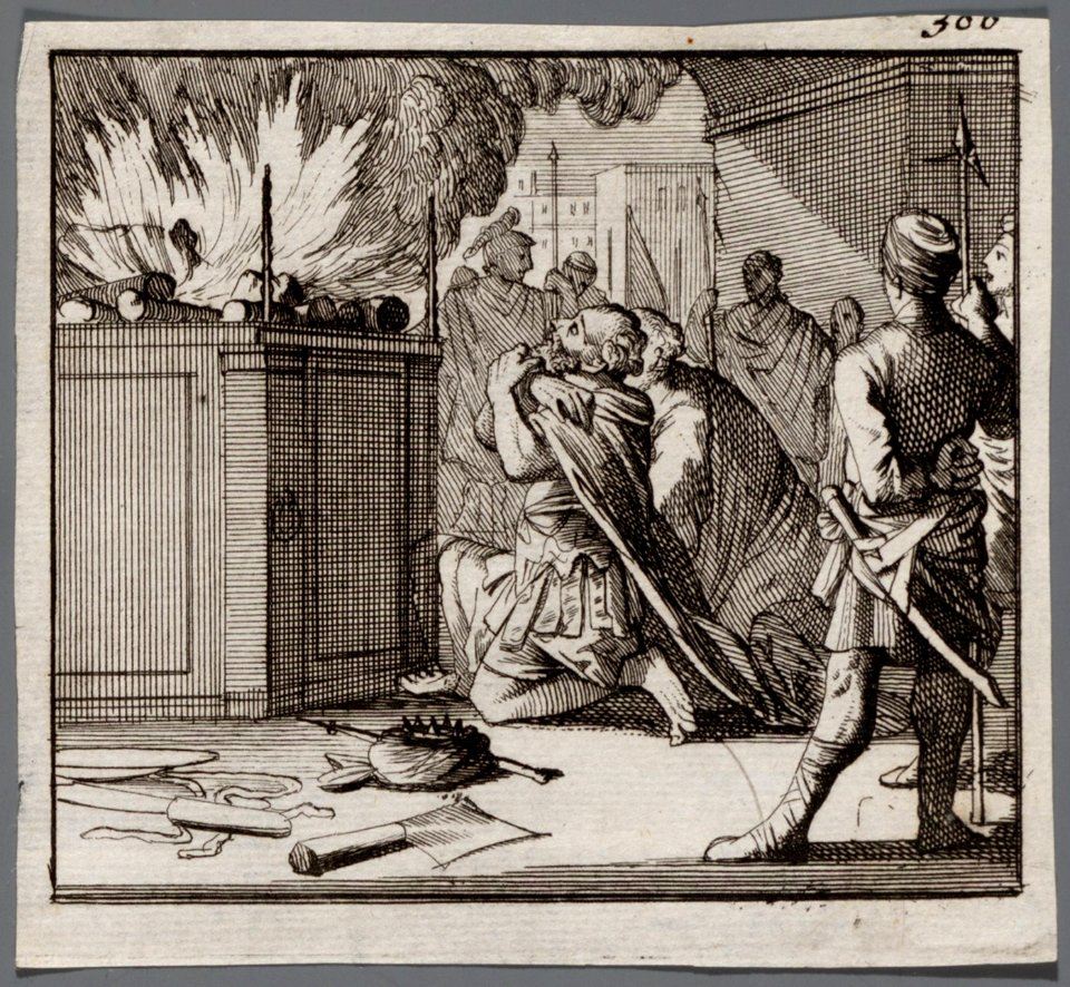David knielt voor het altaar op de dorsvloer van Arauna, objectnr A 48068
