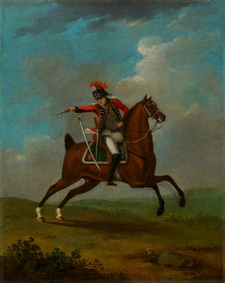 David Morier (1705^-70) - Private, 15th Light Dragoons - RCIN 406868 - Royal Collection