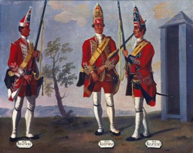 David Morier (1705^-70) - Grenadiers, 43rd, 44th and 45th Regiments of Foot, 1751 - RCIN 405586 - Royal Collection