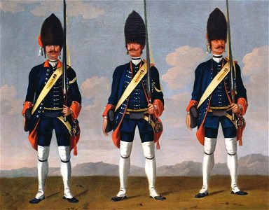 David Morier (1705^-70) - Grenadiers, Infantry Regiments Hirzel', 'Constant'(^) and 'Stuerler'(^). - RCIN 403394 - Royal Collection