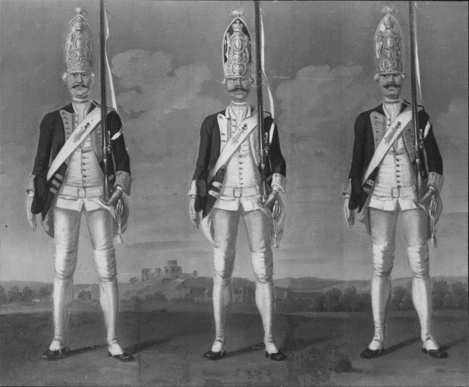 David Morier (1705^-70) - Grenadiers, Infantry Regiments 'Weyhe', 'Imhoff' and 'Kniestadt' - RCIN 406841 - Royal Collection