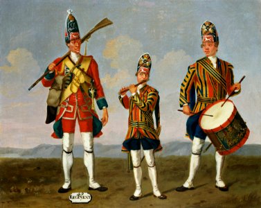 David Morier (1705^-70) - Grenadier, 49th Regiment of Foot, and Fifer and Drummer, Foot Guards, 1751 - RCIN 405596 - Royal Collection