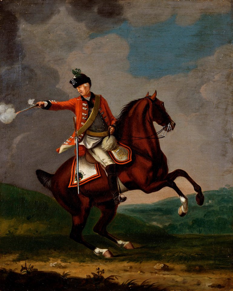 David Morier (1705^-70) - Private, 16th Light Dragoons - RCIN 406820 - Royal Collection