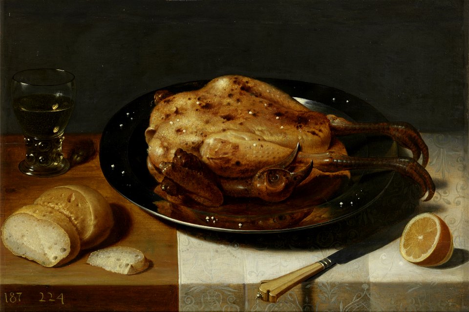 David Rijckaert - Stilleven met gebraden kapoen - 0272 - Rijksmuseum Twenthe