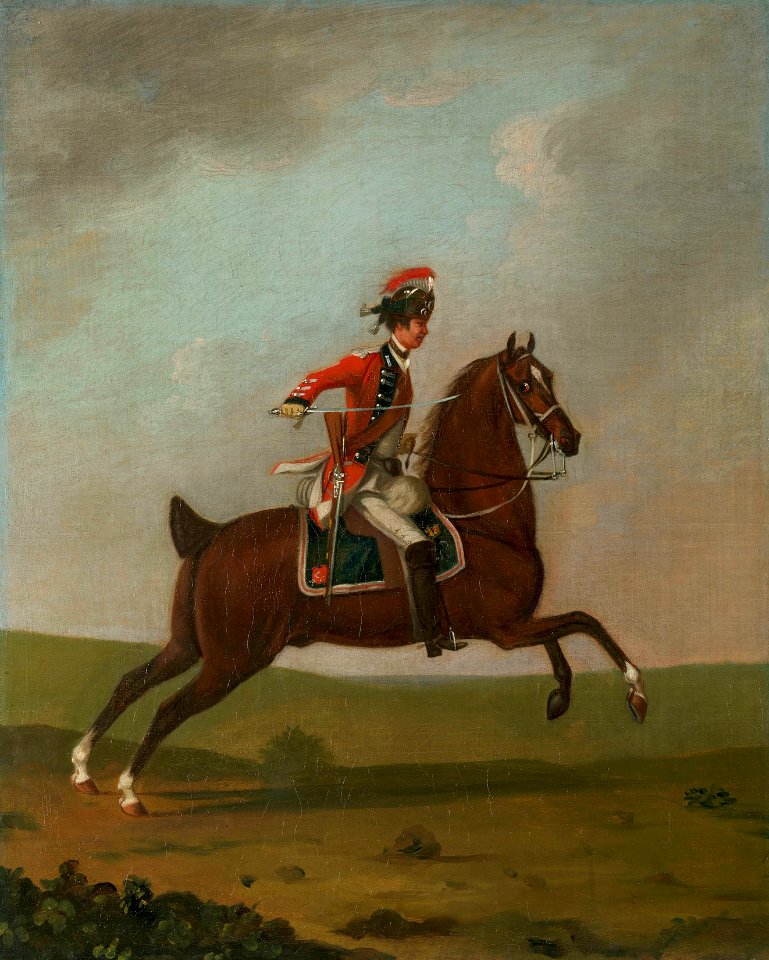 David Morier (1705^-70) - Private, 15th Light Dragoons - RCIN 406874 - Royal Collection