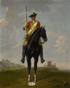 David Morier (1705^-70) - Private, 3rd Dragoon Guards, 1751 - RCIN 405606 - Royal Collection