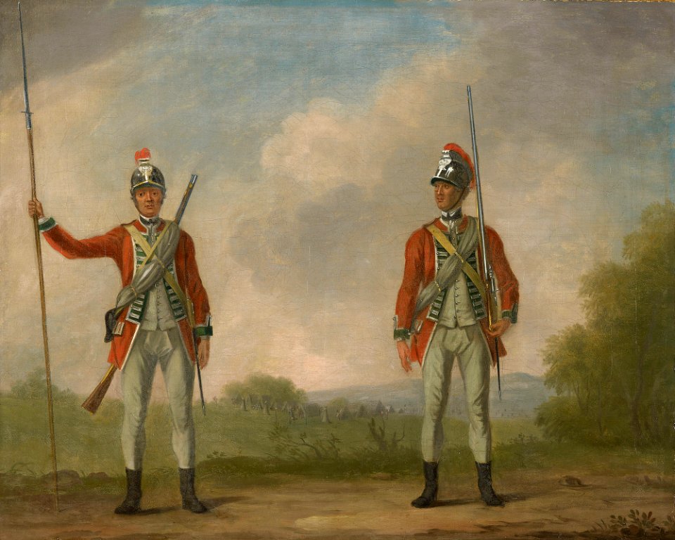 David Morier (1705^-70) - Privates, 119th (Prince's Own) Regiment of Foot, 1762-3 - RCIN 406873 - Royal Collection