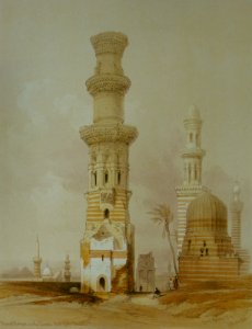 David Roberts ruined mosques. Free illustration for personal and commercial use.
