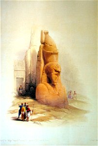 David Roberts Luxor statue. Free illustration for personal and commercial use.