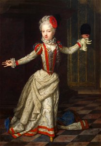 David Richter d. Ä., , Schloss Ambras Innsbruck - Erzherzogin Maria Amalie (1701-1756) im Tanzkleid mit einer Maske in der Hand - GG 2768 - Kunsthistorisches Museum